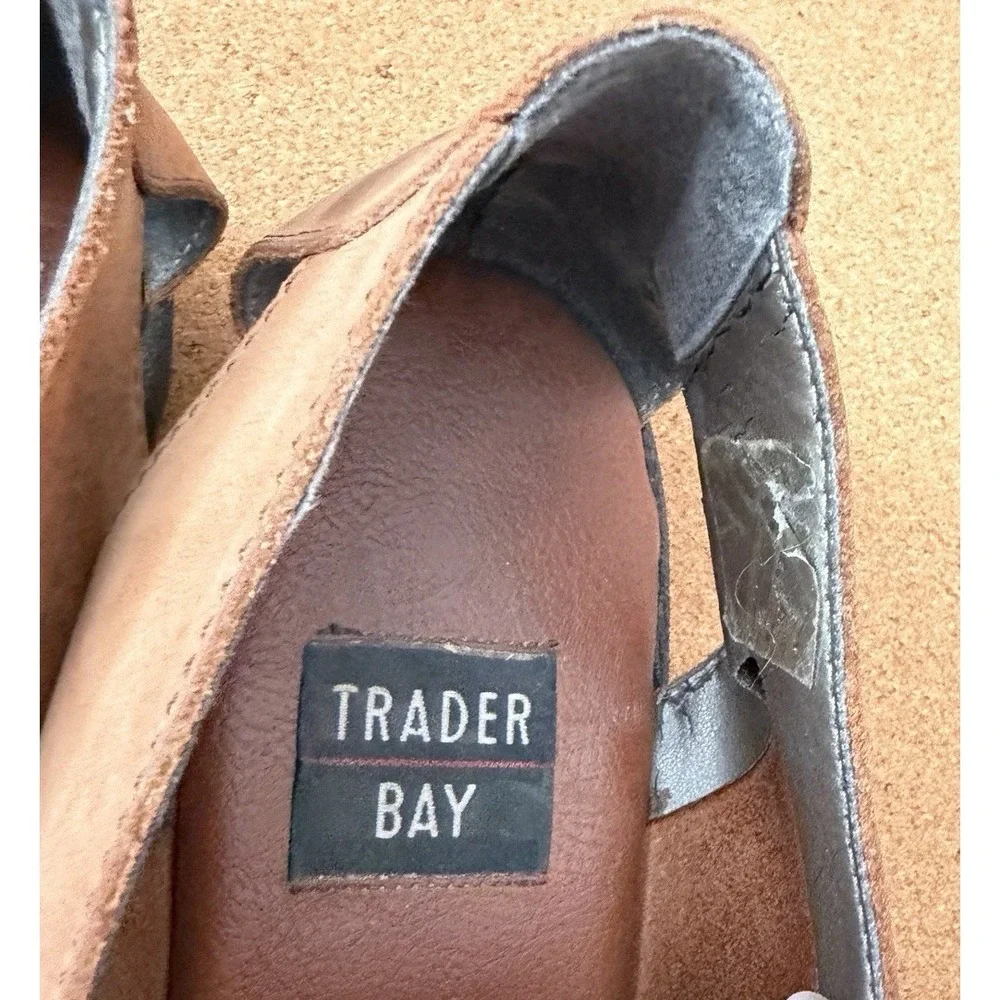 Vintage Trader Bay Woven Fisherman Sandals Brown Leather Men‎ 11 Preowned